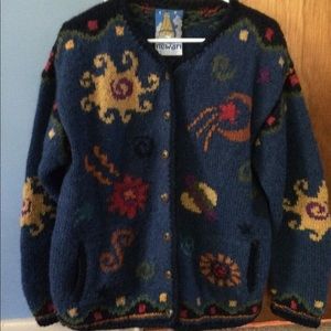 Cozy Newari Wool Cardigan Sweater 